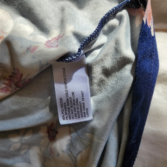 French Grey Quarter Sleeve Floral Navy Dress Womens Size Large - Picture 6 of 10